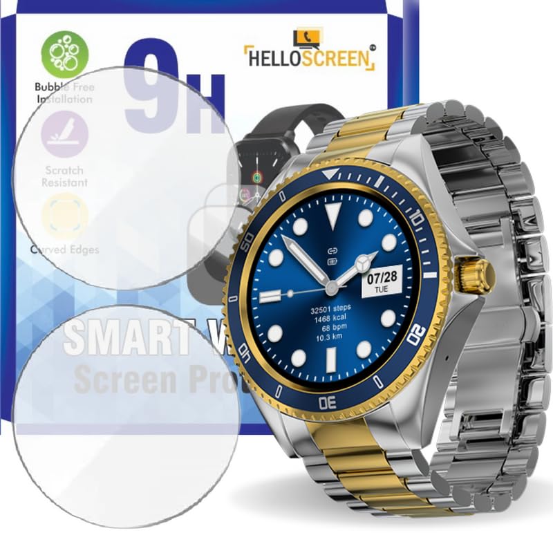 HELLOSCREEN Smartwatch Screen Protector Guard For Fire Boltt Quantum (1.28" inch) (2 pack) - 9H Hardness, Unbreakable (NOT A TEMPERED GLASS) (B0CK2PXMJZ) Amazon Price History, Amazon Price Tracker