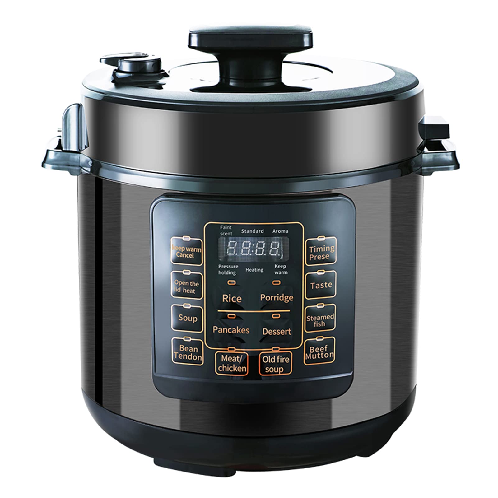 Electric Pressure Cooker 10 in 1, Sterilizer, Slow Cooker, Rice Cooker/Grain Cooker, Steamer, 6 Liter Smart One-touch Program Smart Rice Cooker Multi-Functional Steam, Boil, Stew, Black (Black-C)