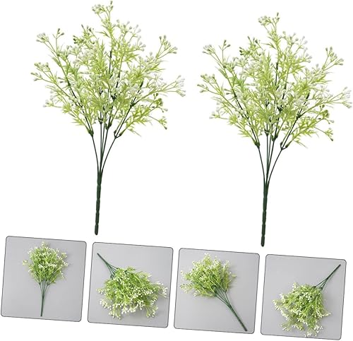 Miniatura 2 de IMIKEYA 4 piezas de decoración de hojas de Xiaoxueguo simuladas, decoraciones de mesa de boda, eucalipto artificial, flores artificiales a granel,