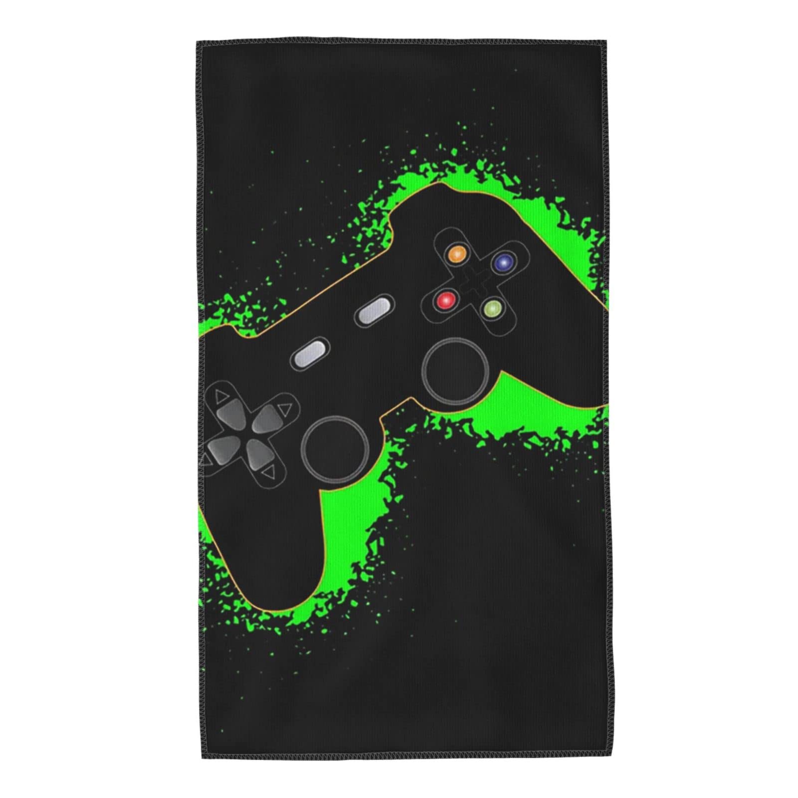 Oudrspo White Green Black Gaming Controller Orange Outline Hand Towels Ultra Soft Face Towel Microfiber Highly Absorbent Towel Washcloths For Bathroom Kitchen Gym And Spa 16 X 27.5 Inch