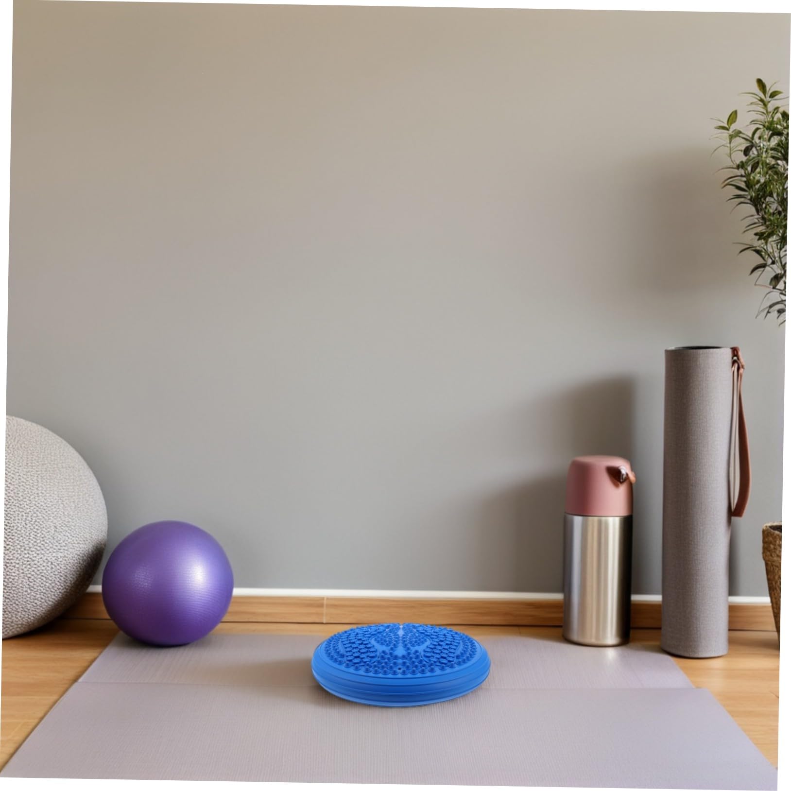 YARNOW Coussin Déquilibre Gonflable Rond avec Pompe Tapis de Yoga Épais Antidérapant pour Massage Plantaire Stabilité et Posture Améliorées Portable pour Gym à et Extérieur