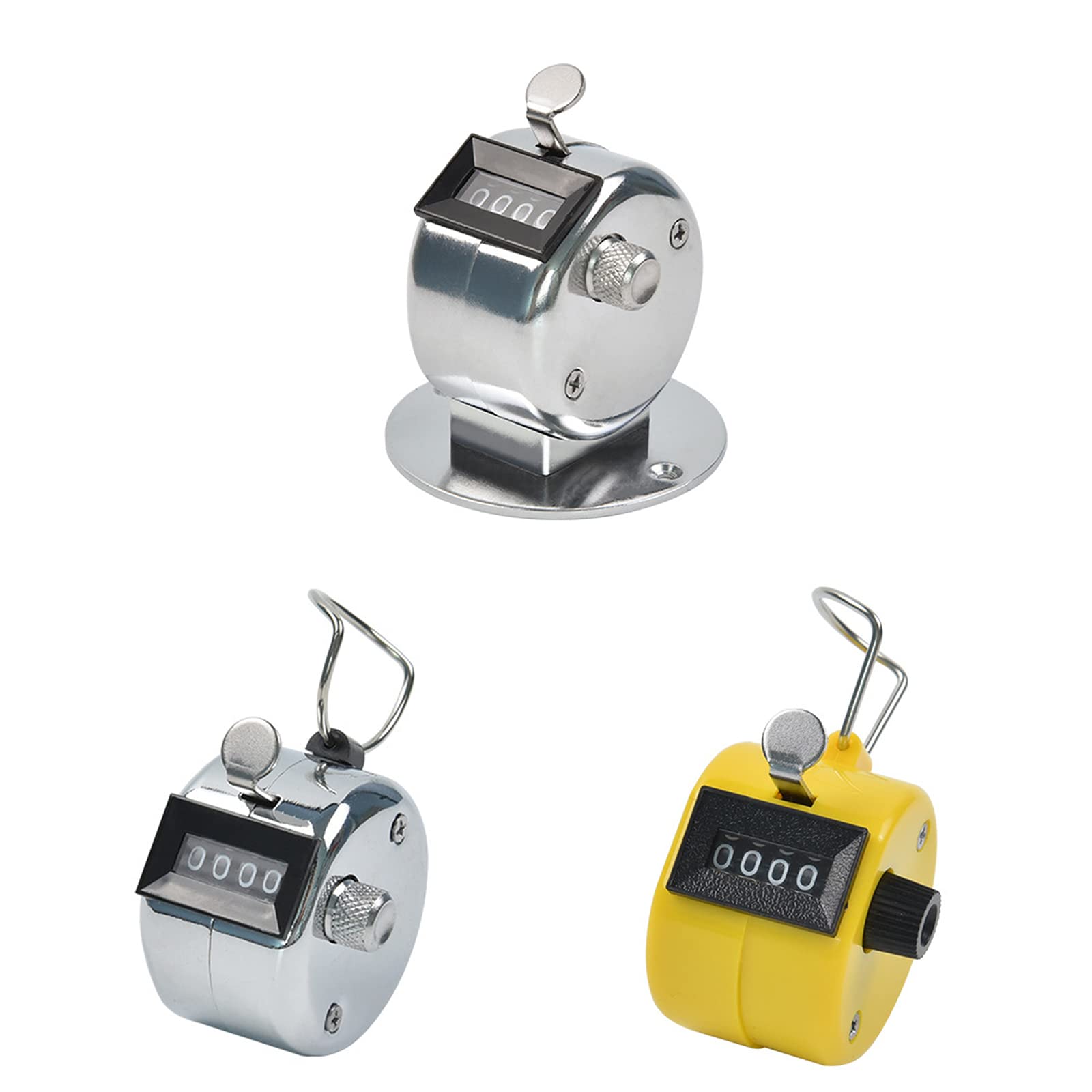 Contador de clicker Tally de metal mecánico digital de mano con soporte