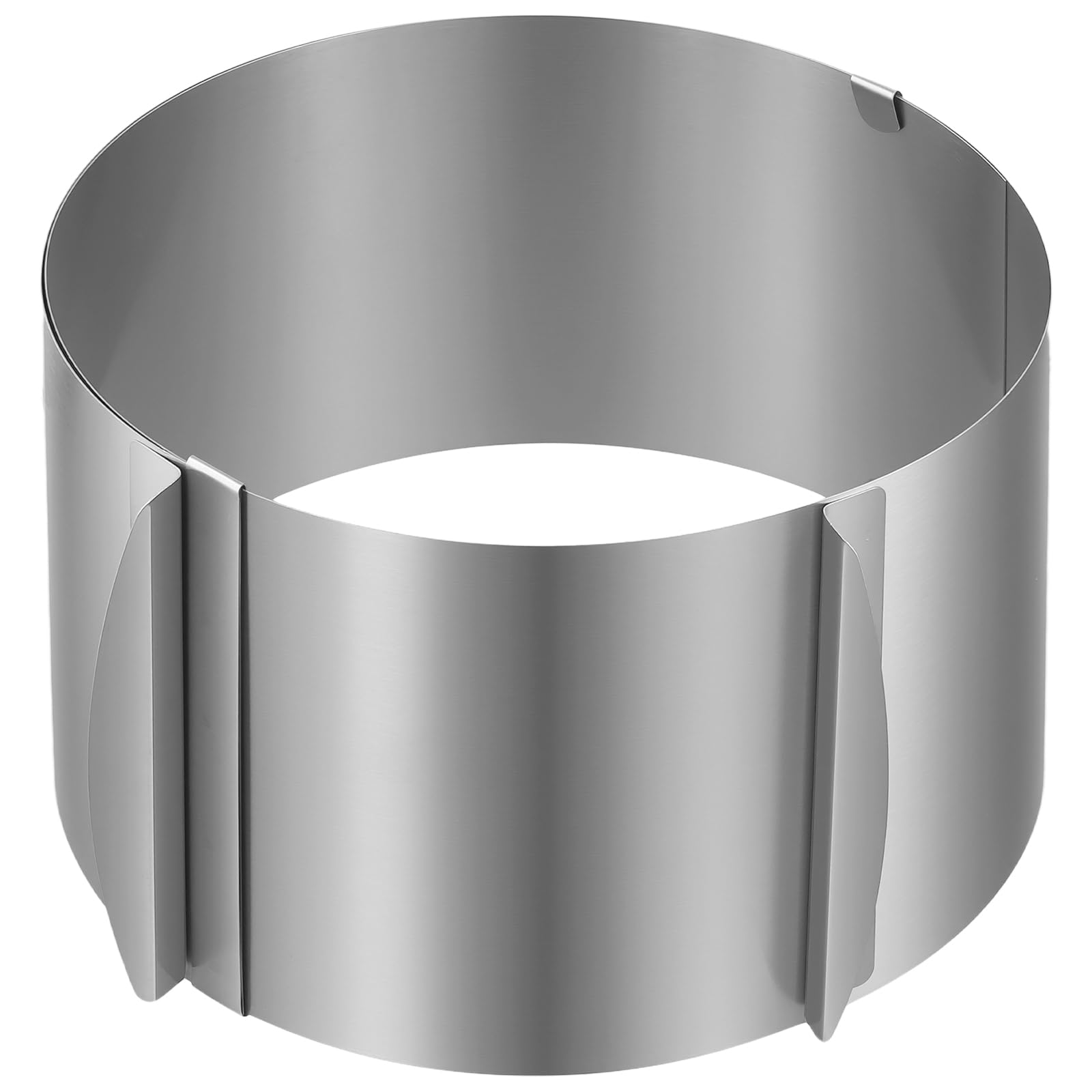 5 Anelli per Torte Regolabili, 16-30 cm, Acciaio Inox, h 8/10/12/15/20 cm