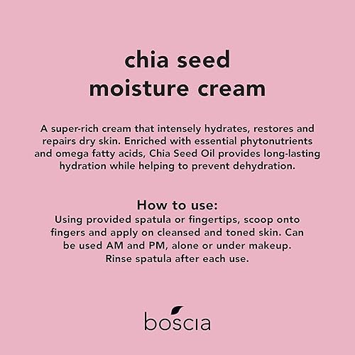 Miniatura 2 de BOSCIA Crema humectante de semillas de chía, vegano, libre de crueldad, cuidado de la piel natural, loción facial para piel sensible con saúco,