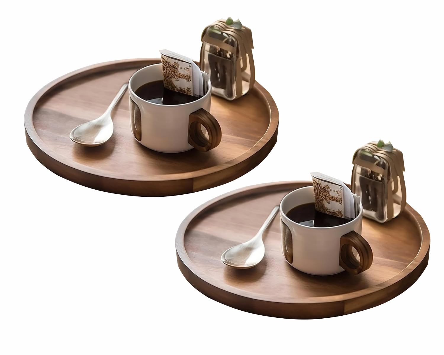 FLIPSSHOPPEE Round Decorative Tray Rustic Wooden Coffee Table Trays Home Decor Farmhouse Centerpiece Serving Trays for Food Drinks Ottoman Kitchen Countertop Set of 2 (B0CXZBQJNW) Amazon Price History, Amazon Price Tracker