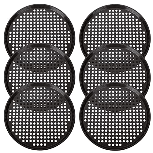 MIVIDE 6 Pack 32cm/12.6in Perforated Pizza Tray, Carbon Steel Non-Stick Pizza Pan, Baking Trays for Oven, Bakeware Tin
