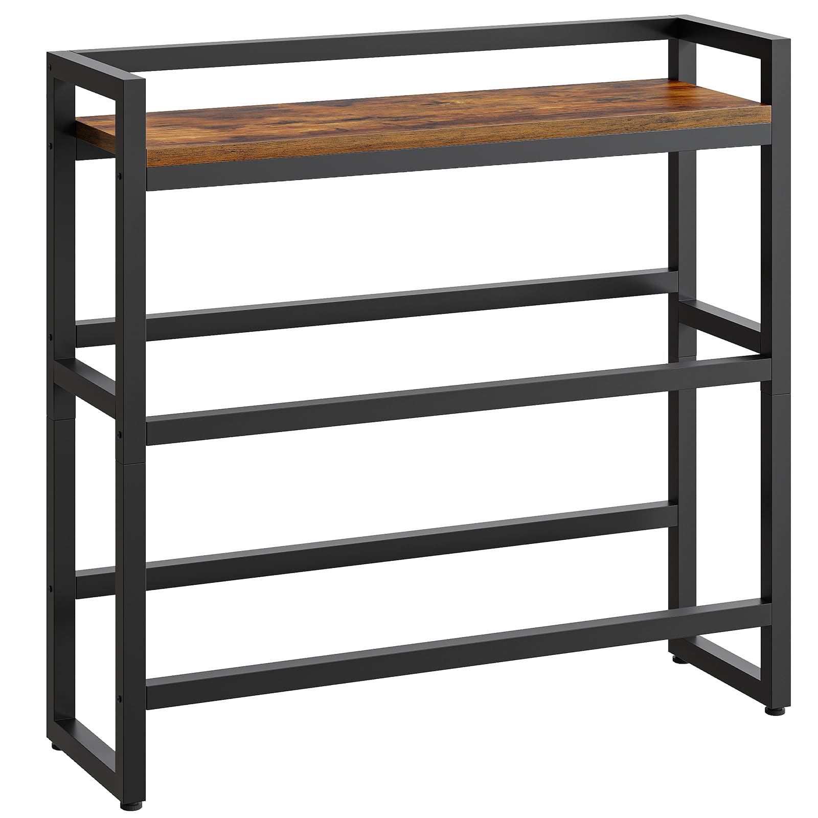 HOOBRO Getränkekistenregal 3-stöckiges für 6 Kisten, Getränkeregal, Kistenregal, Tragkraft 50 kg/Etage, Metallgestell, für Küche, Garage, Laden, Vintagebraun und Schwarz EBF104CJ01