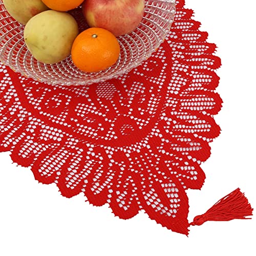 KYEYGWO Hollow Lace Table Runners Elegant Mesh Tablecloth Vintage Macrame Table Cover with Tassels for Rustic Boho Wedding Reception Decoration Bridal Showers - Image 4