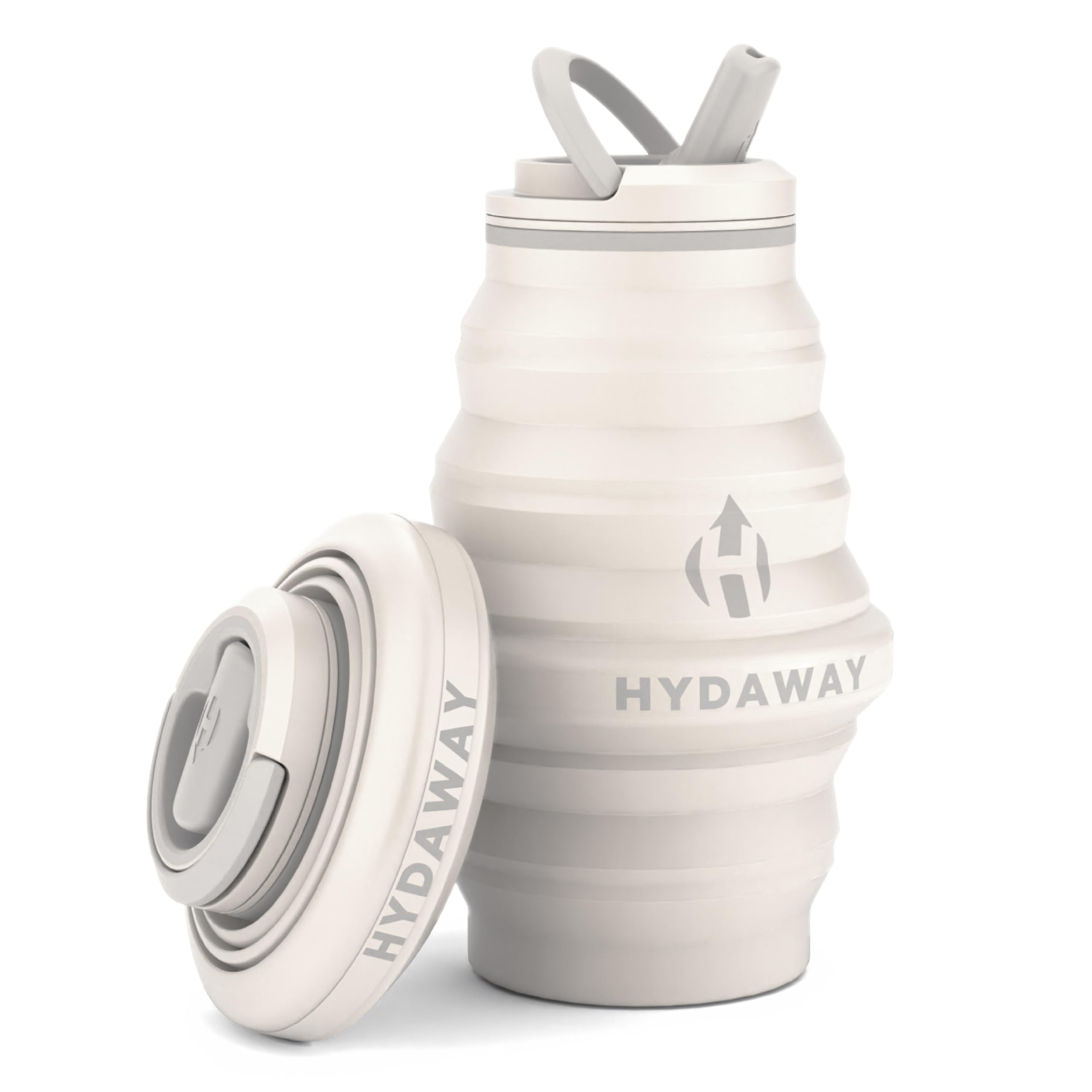Hydaway Sandbar Collapsible Water Bottle - 17Oz I Reusable Water Bottles With Flip Top Lid For Travel, Hiking, Backpacking I Portable & Leakproof, Food-Grade Silicone, Bpa Free, Collapse To 1.5”