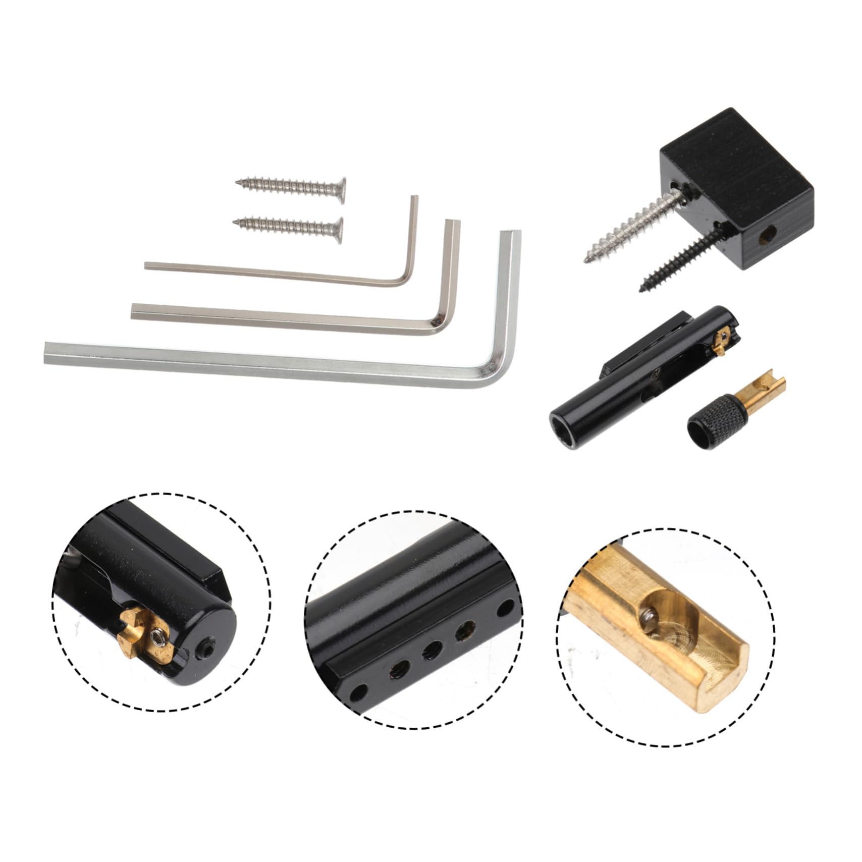 Pont sans Tête pour Basse 5 Cordes Noir Ga1121 en Métal