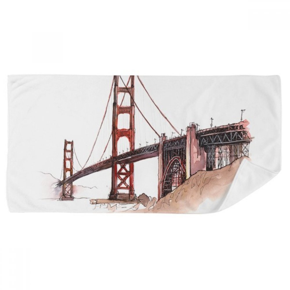 Serviette de bain Golden Gate Bridge motif Amérique Californie linge de douche multicolore