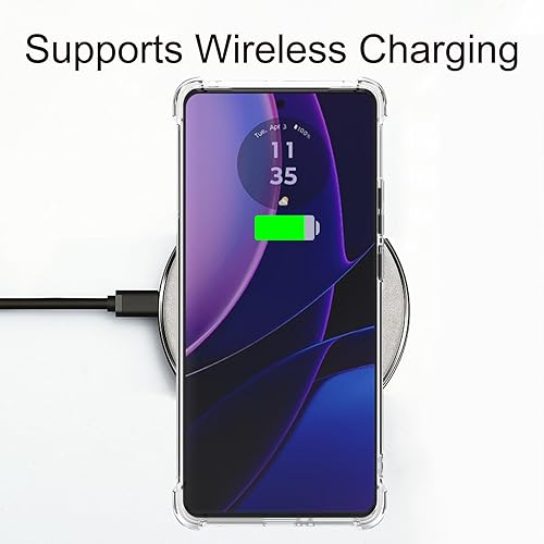 Miniatura 5 de Osophter Funda para Motorola Edge 2023 funda de goma TPU flexible de absorción de golpes para Moto Edge 2023 (flor morado)