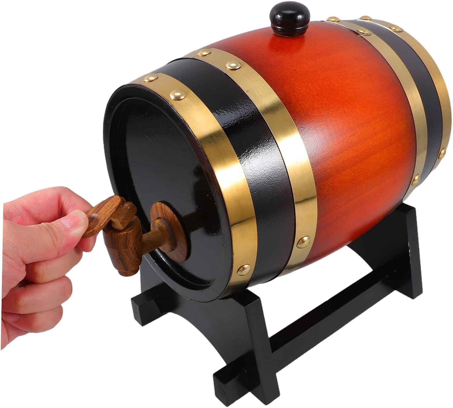 Cabilock Wooden Beverage Dispenser Stand and Spigot Capacity for Whiskey Wine Beer for Home Parties Bars and Outdoor Events