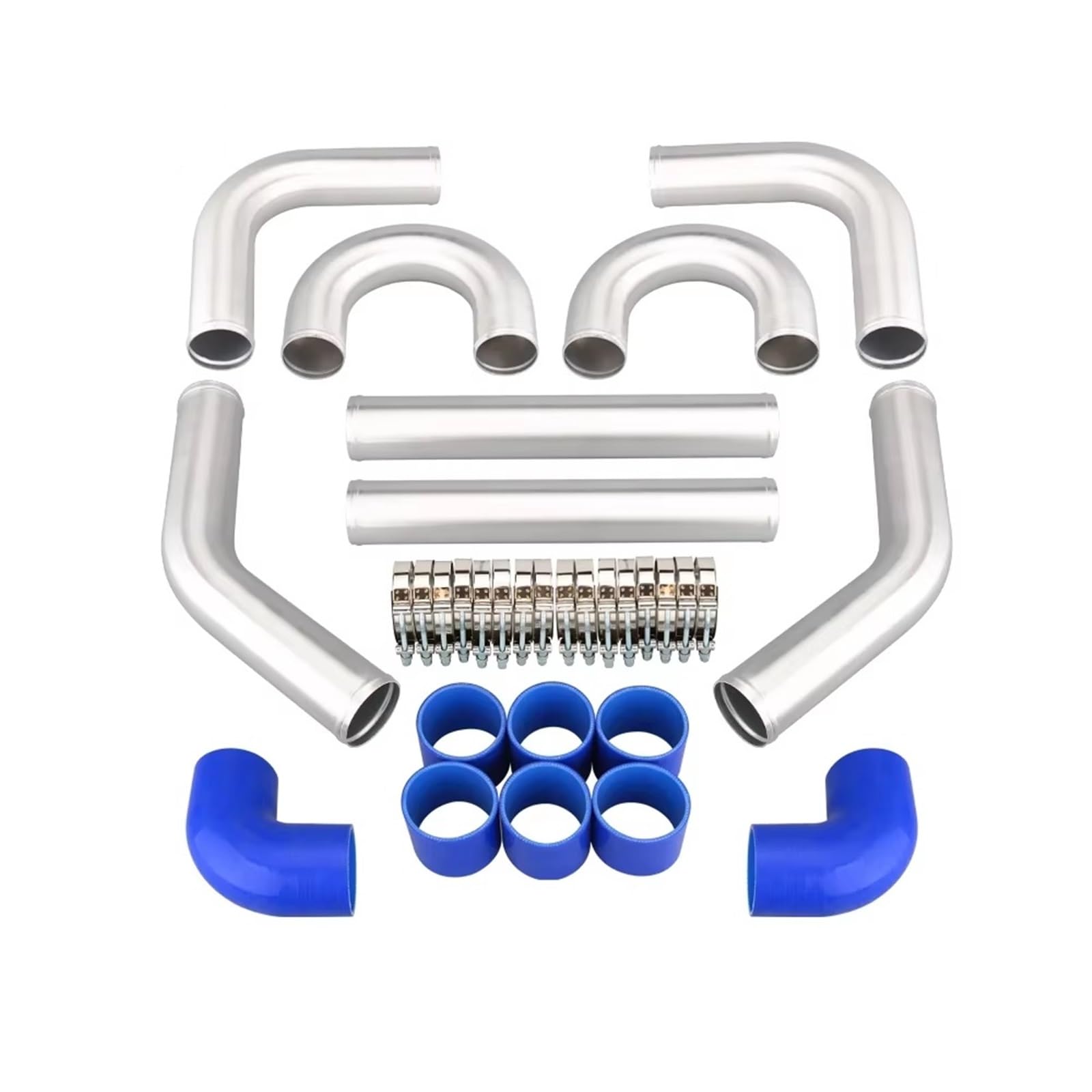 Cooled Intercooler Turbo Intercooler 3.0' 76mm Aluminum Turbo INTERCOOLER Piping KIT/Pipes/CLAMP/Coupler/Universal Supercharged intercooler linker