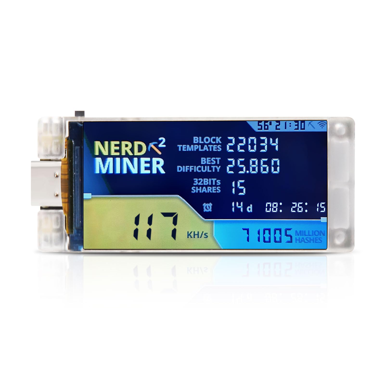 APKLVSR NerdMiner V2 Pro T-Display ESP32-S3 Module, ESP32-S3R8 Module for  NerdMiner 78KH/s Bitcoin Solo Lottery Miner Win 3.125 BTC, with 1.9 Inch  TFT Display, LoRa Board with WiFi/BLE 5.0: Amazon.co.uk: Computers &