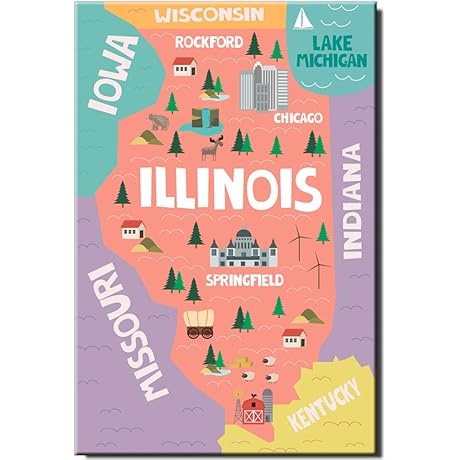 Illinois Fridge Magnet: A Memorable Souvenir from the Prairie State