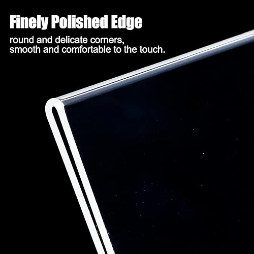 Miniatura 6 de Paquete de 3 soportes acrílicos de 8.5 x 11 pulgadas para marcos de fotos, plástico transparente en forma de L, soporte de letrero de plástico,