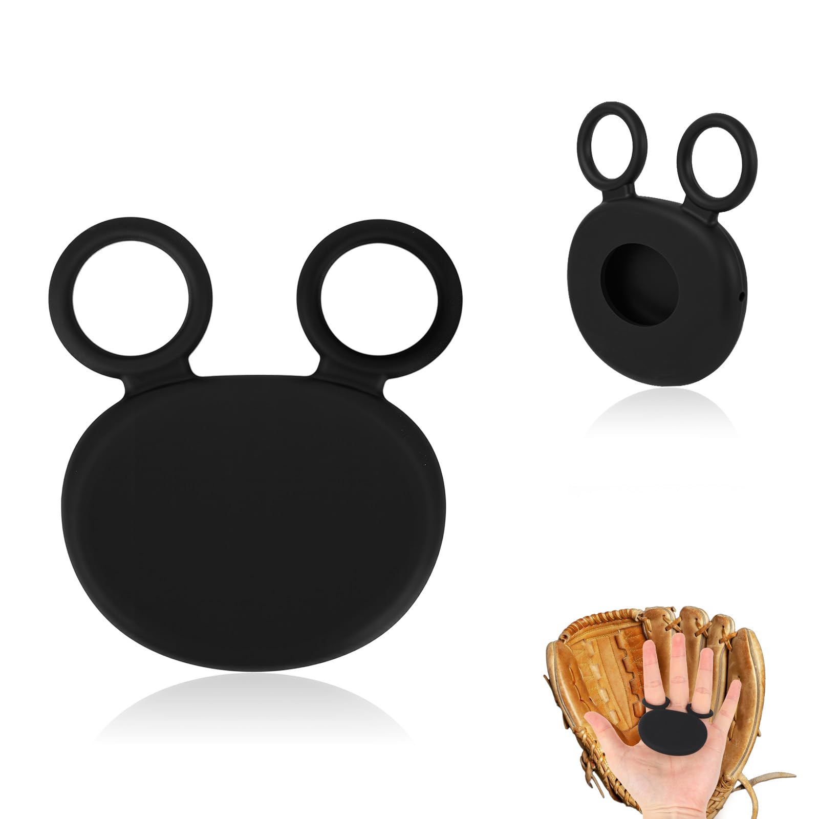 Fukaisu 2pcs Palm Protectors for Baseball & Softball, Silicone Catchers Thumb Guard Shock Absorbing Training Aid Glove Padding Accessory for Youth & Adult Infielder Catcher Hockey Players (S+M Size)