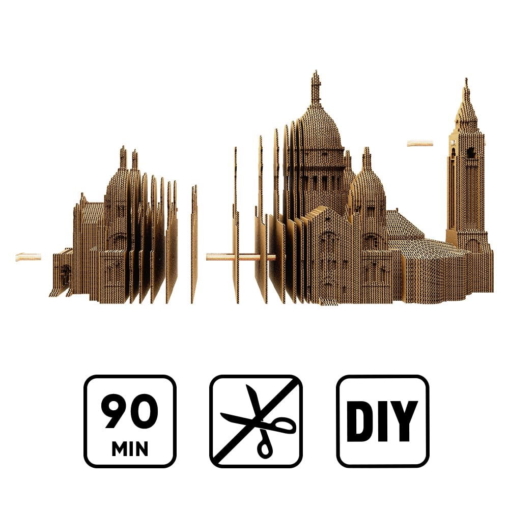 Basilica Sacré-Cœur Puzzle 3D in Cartone – Modellino da Costruire | 146 Pezzi, 22 × 17 × 12 cm – Kit Scultura Fai da Te da Dipingere, Materiali Riciclati, Ragazzi e Adulti, Idea Regalo