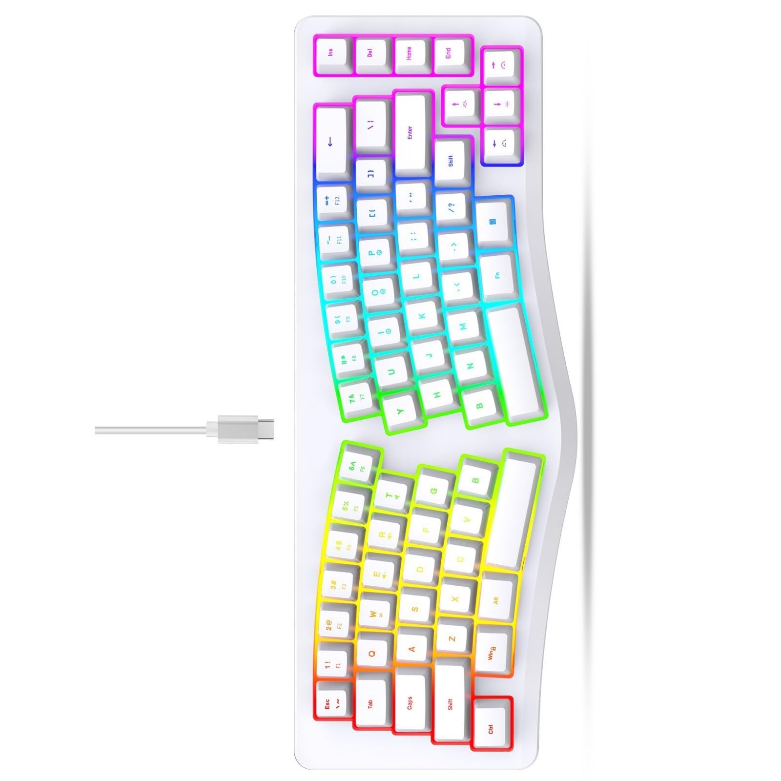 yanwuwa Rgbs Illuminateds Wireds Keyboards with Engraveds ABS Keycaps 25 Rollover Quiet Typing for Computers Rgbs Backlit Mechanical Keyboards
