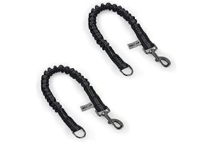 2-Pack Black Shock Absorber Reflective Threads Bungee Dog Leash