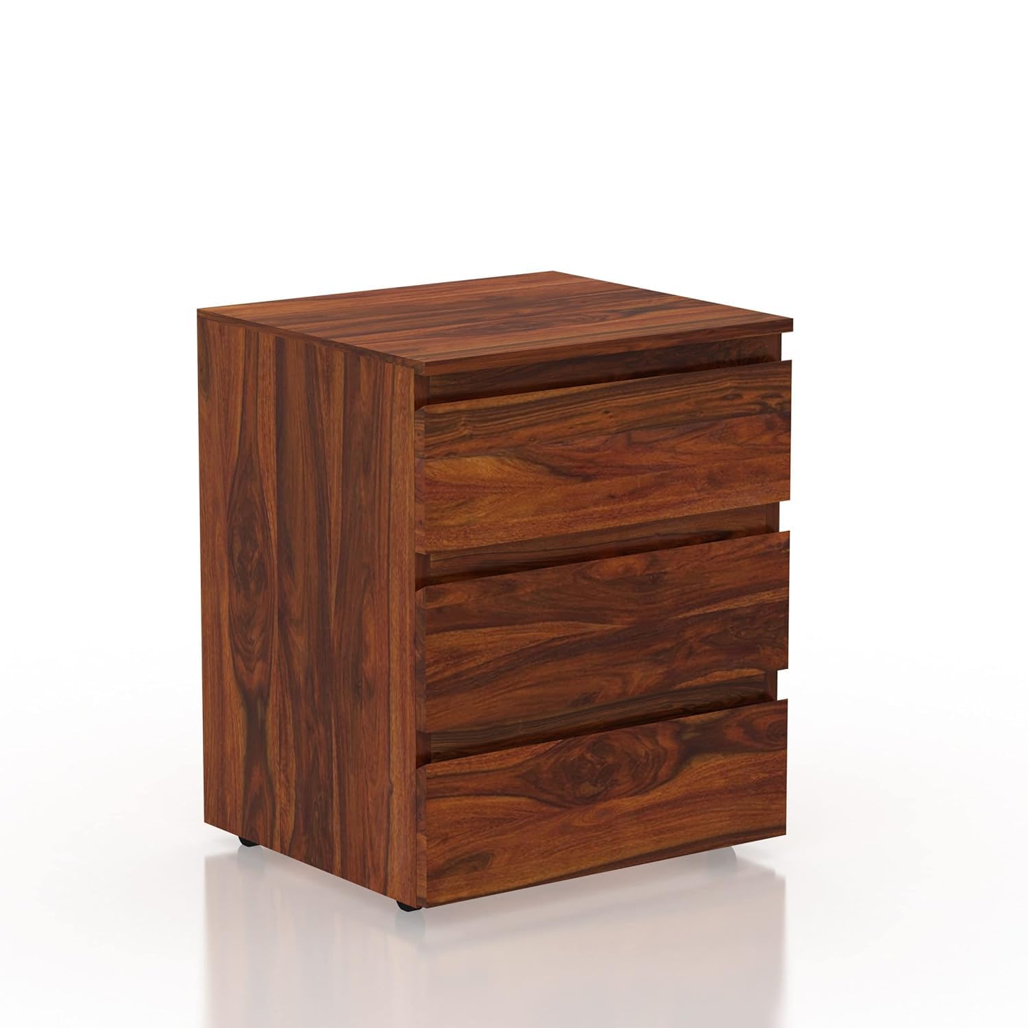 Space Galaxy Sheesham Wood Bedside Table for Bedroom | Wooden Bed Side Nightstand Lamp Table with 3 Drawers Storage for Home & Hotels | Side Table for Living Room, Honey Finish (Size16x14x21 Inch)-image-26