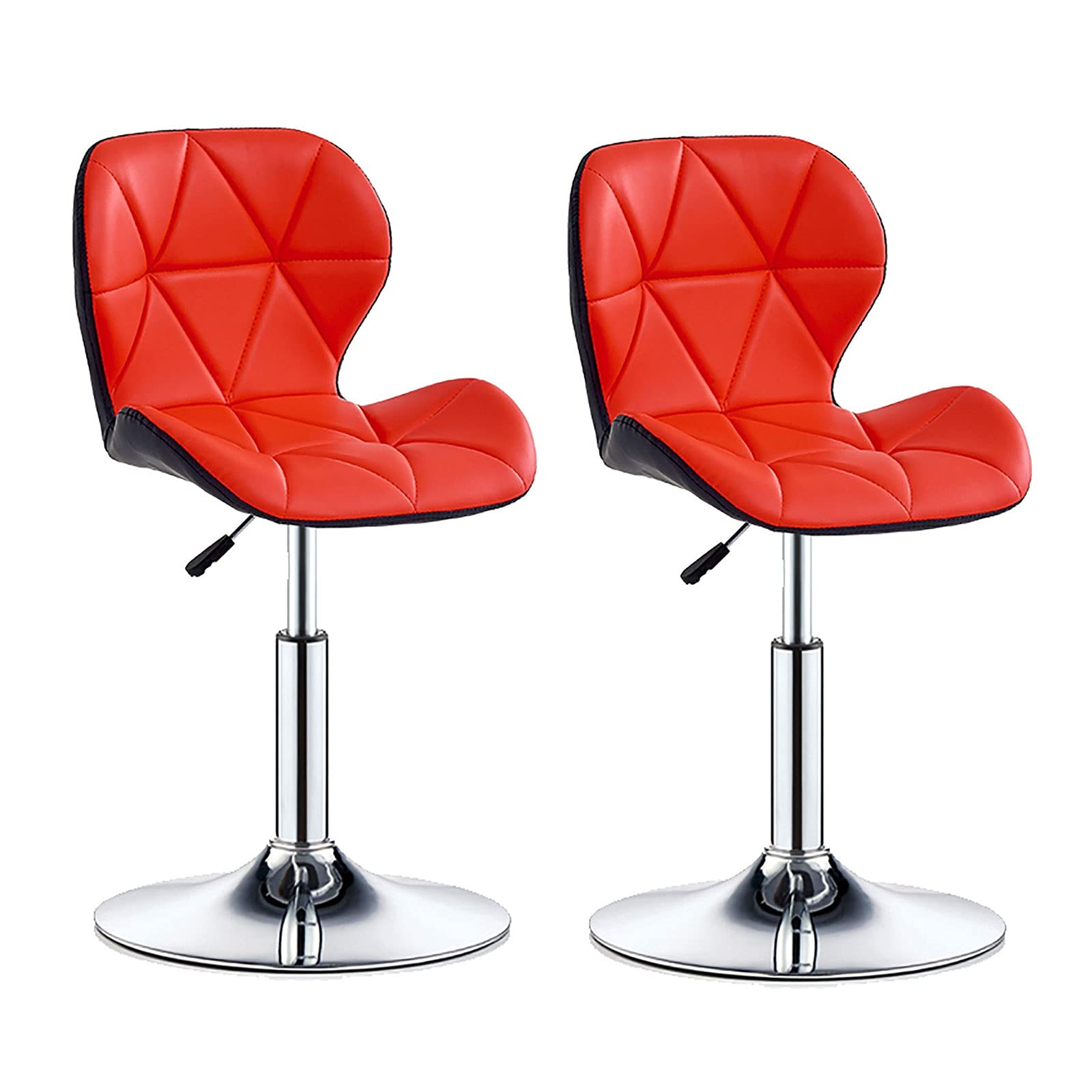AYCDL Barstool Swivel Bar Stools Set Of 2, Adjustable Counter Bar Stool, Modern PU Leather Barstools, For Home/Kitchen/Pub/Dining,Chrome，coffee-2 pcs