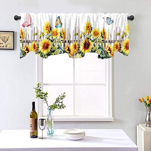 Miniatura 8 de Cenefa de tratamiento de ventana con temática de fiesta mexicana, 54 x 18 pulgadas, diseño de flores de papel Cinco de Mayo, suministros de