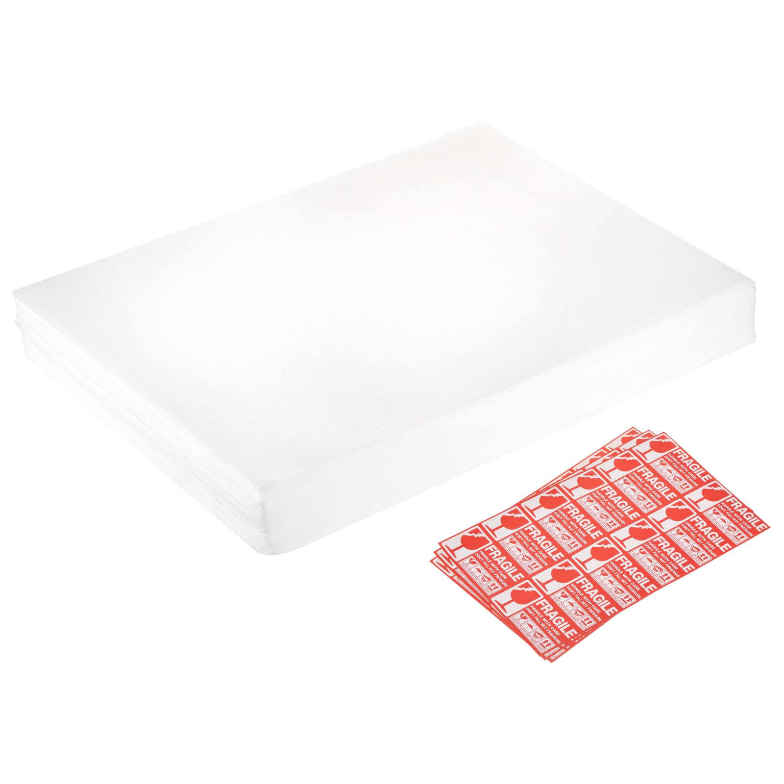 sourcing map Foam Packing Pouches, 50pcs 15.7x19.7 Inch Wrap Bubble Pouches Cushion Foam Packing Supplies White with 36 Fragile Tags for Dishes Furniture Glasses Cups Moving Storage