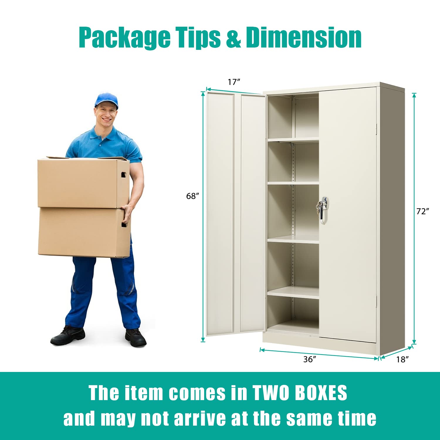 Tall Metal Storage Locking Steel Storage with 4