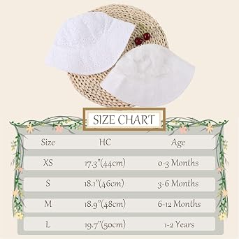 Baby Girl Sun Hats Cotton Toddler Summer Cap Girls Wide Brim Bucket Hat Infant Flower Hats Beach Sun Protection