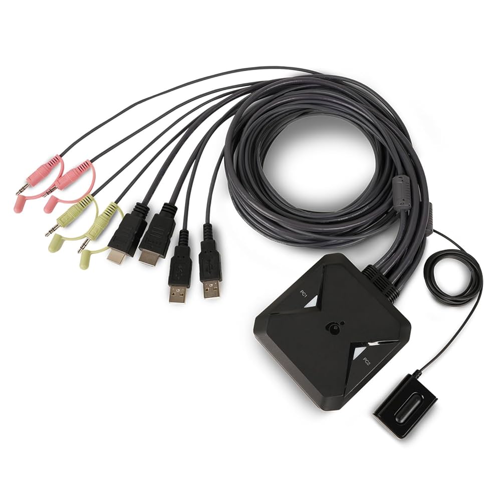 Amazon.com: IOGEAR 2-Port 4K USB HDMI Cable KVM Switch with