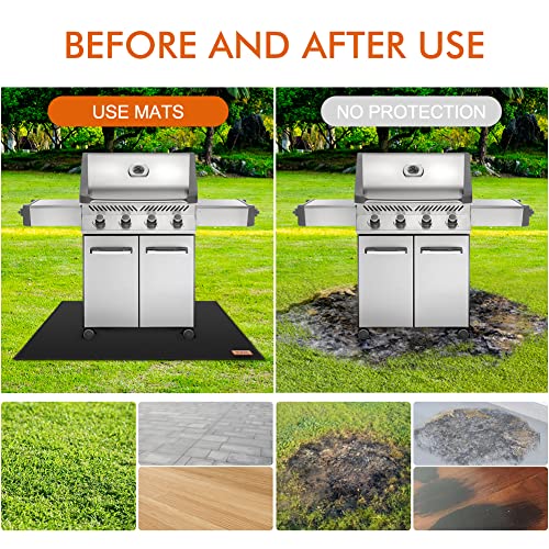 Wleafj Under Grill Mat, Fire Pit Mat Fireproof Mat, 36 X 48 Inches Grill Mats For Outdoor Grill Deck Protector, Bbq Mat For Under Bbq, Perfect For Charcoal Grills, Gas Grills, Oil Fryers And Smokers #TOP6
