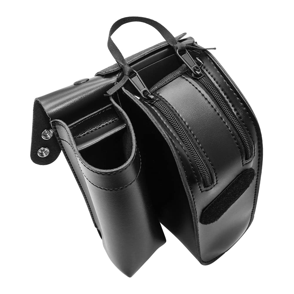 Photo 1 of evomosa Motorcycle Saddlebag - PU Leather, Brown, Left Side