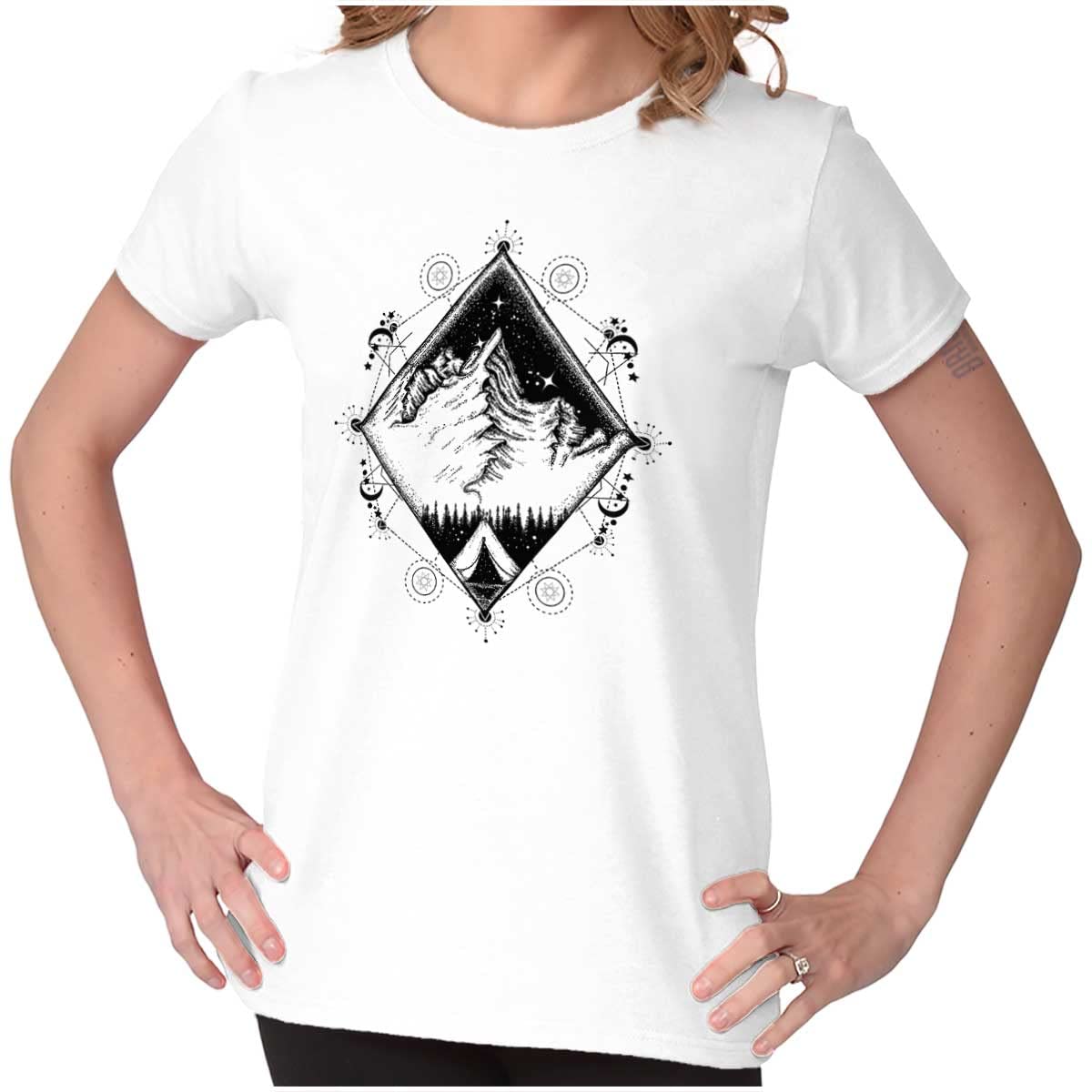 Spirit Mountain Diamond Spiritual Womens Top Junior Graphic Tee