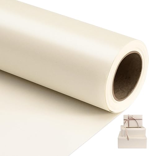 NESCCI Papel de Regalo Blanco Roto Mate, Papel de Brillo Perlado de Color Sólido, Papel de Regalo, Perfecto para Bodas, Día de San Valentín,