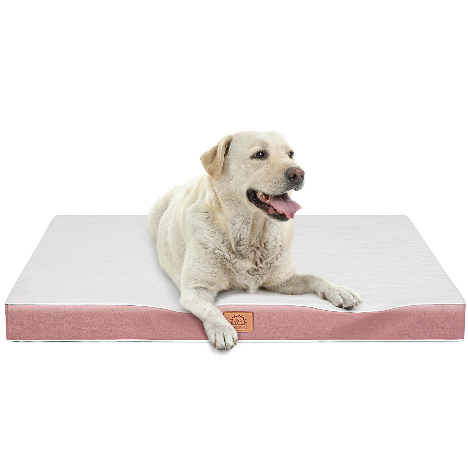 Orthopedic Dog Bed for Medium Dogs, Waterproof Deluxe Plush Dog Crate Bed with Removable Washable Cover & Anti-Slip Bottom, Egg Crate Foam Pet Bed Mat