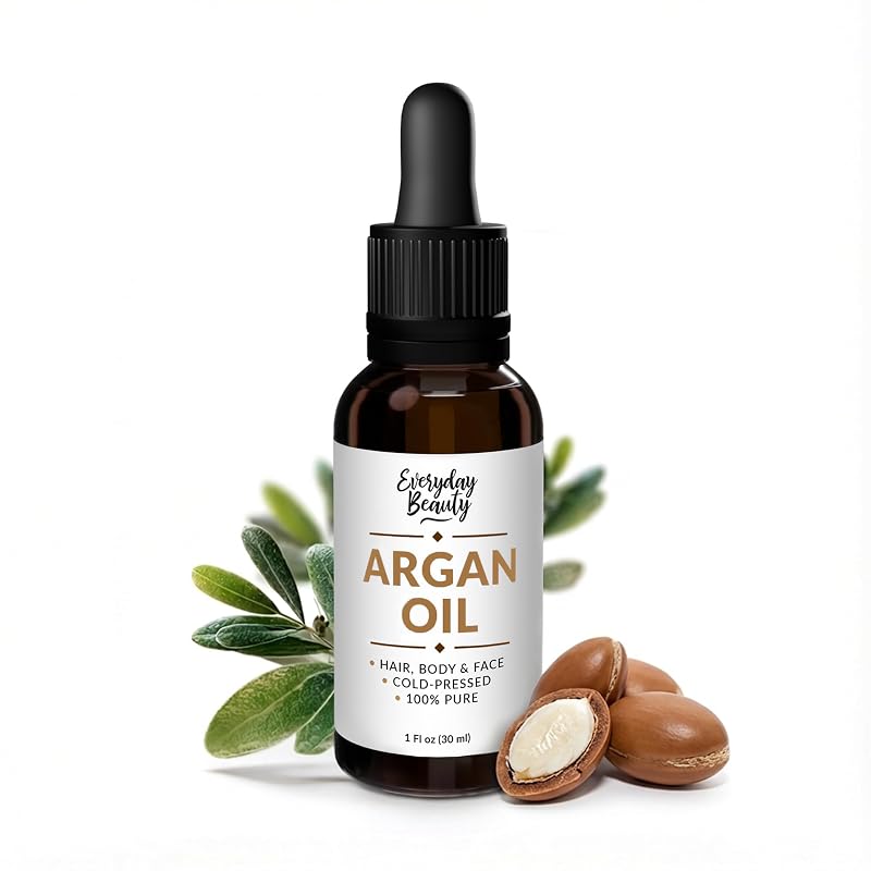 Óleo de argan Everyday Beauty, prensado a frio, frasco de vidro com conta-gotas, 30 mL