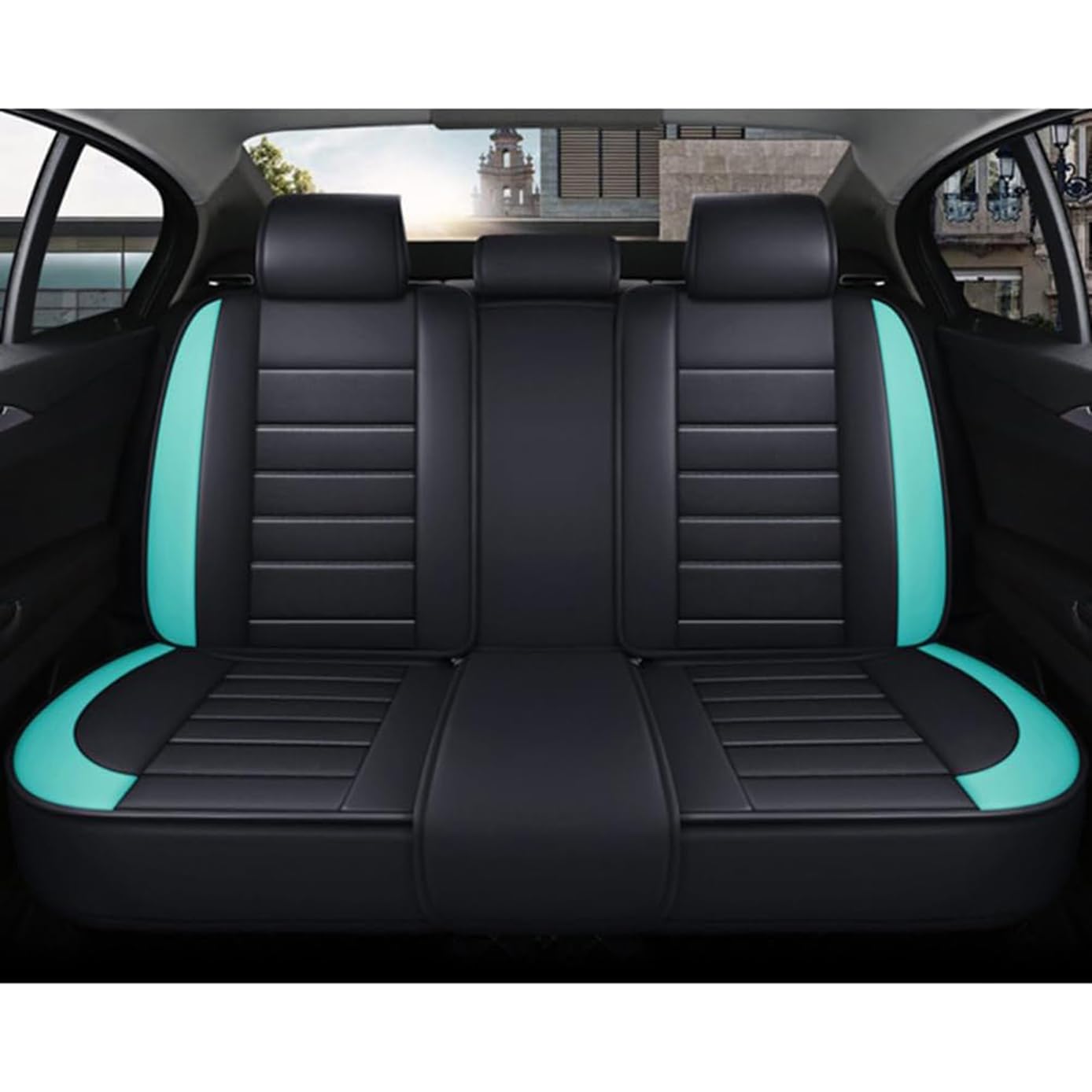 FEECOZ Auto Sitzbezüge Sets für Mazda CX-30 CX30 2019 2020 2021 2022 2023 2024 2025, Wasserdicht Leicht Zu Reinigen Atmungsaktive Rutschfester Leder-Autositzkissen,B