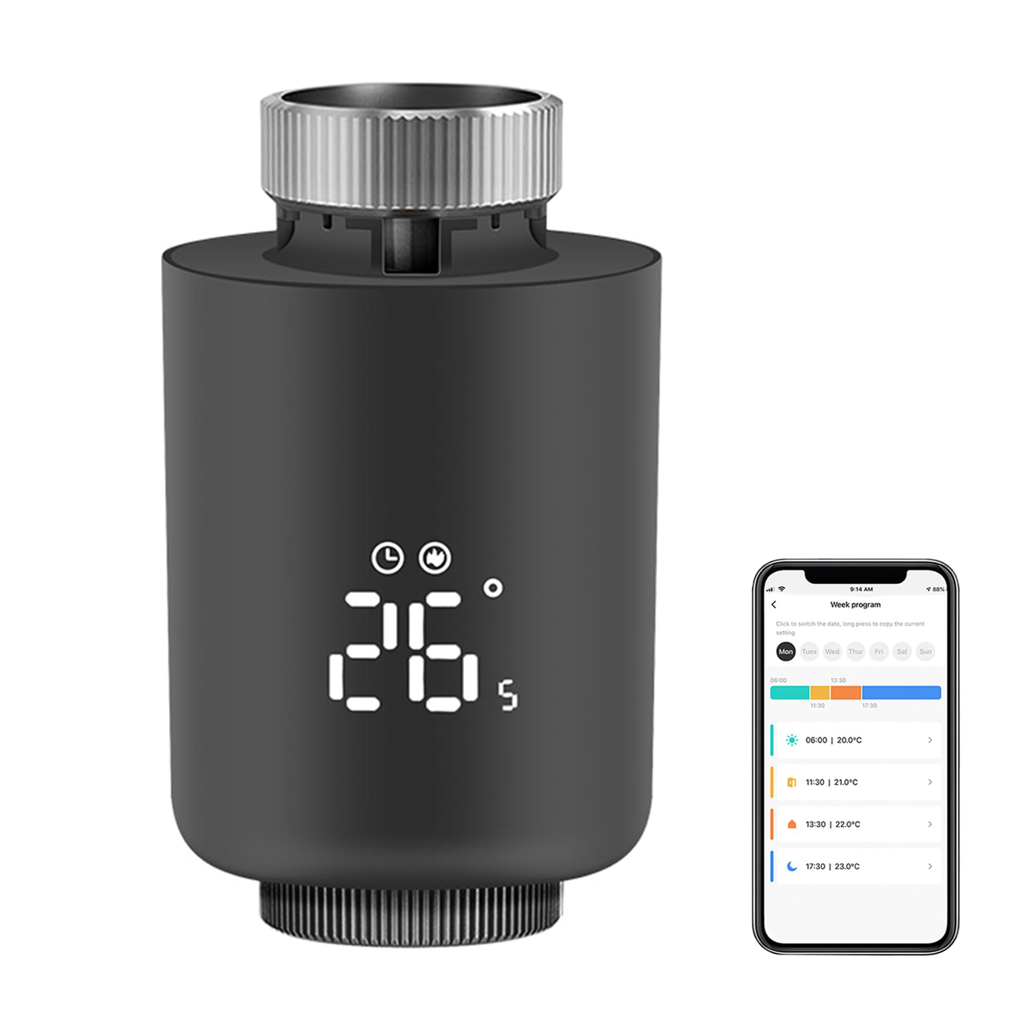 Inteligentny termostat grzejnika: programowalny, termostat Zigbee do regulacji temperatury, sterowanie aplikacją, wymagany hub Tuya, kompatybilny z Alexa, Google Home