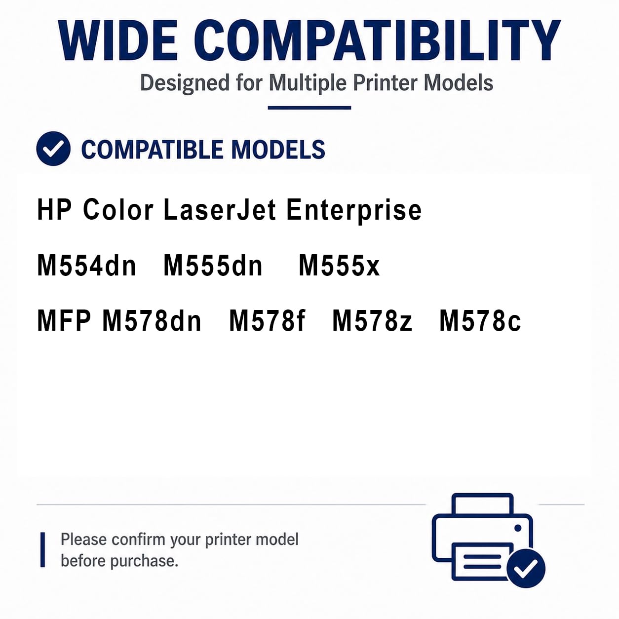 Remplacement de la Cartouche de Toner à Haut rendement W2120A Convient à W2120A, Compatible avec HP Color LaserJet Managed M554dn M578F M555DN Noir avec Puce