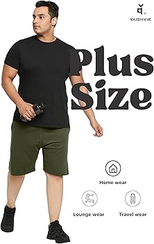 VAISHVIK Men Plus Size Half Pant Pack of 2 10XL 60 62 Knee Length