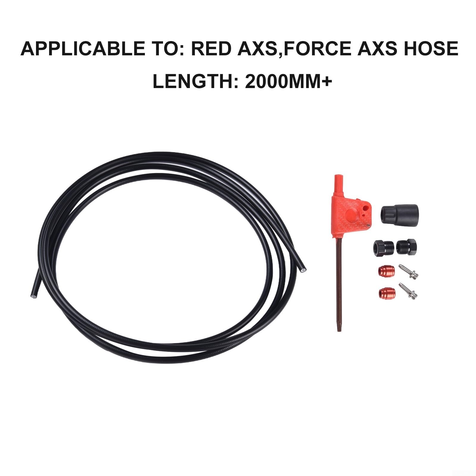 Bike Hydraulic Brake Hose Kit, 2 Meter Length Brake Hose Kit Bike Brake Cable Housing Kit for DIY Bike Accessory(Black)