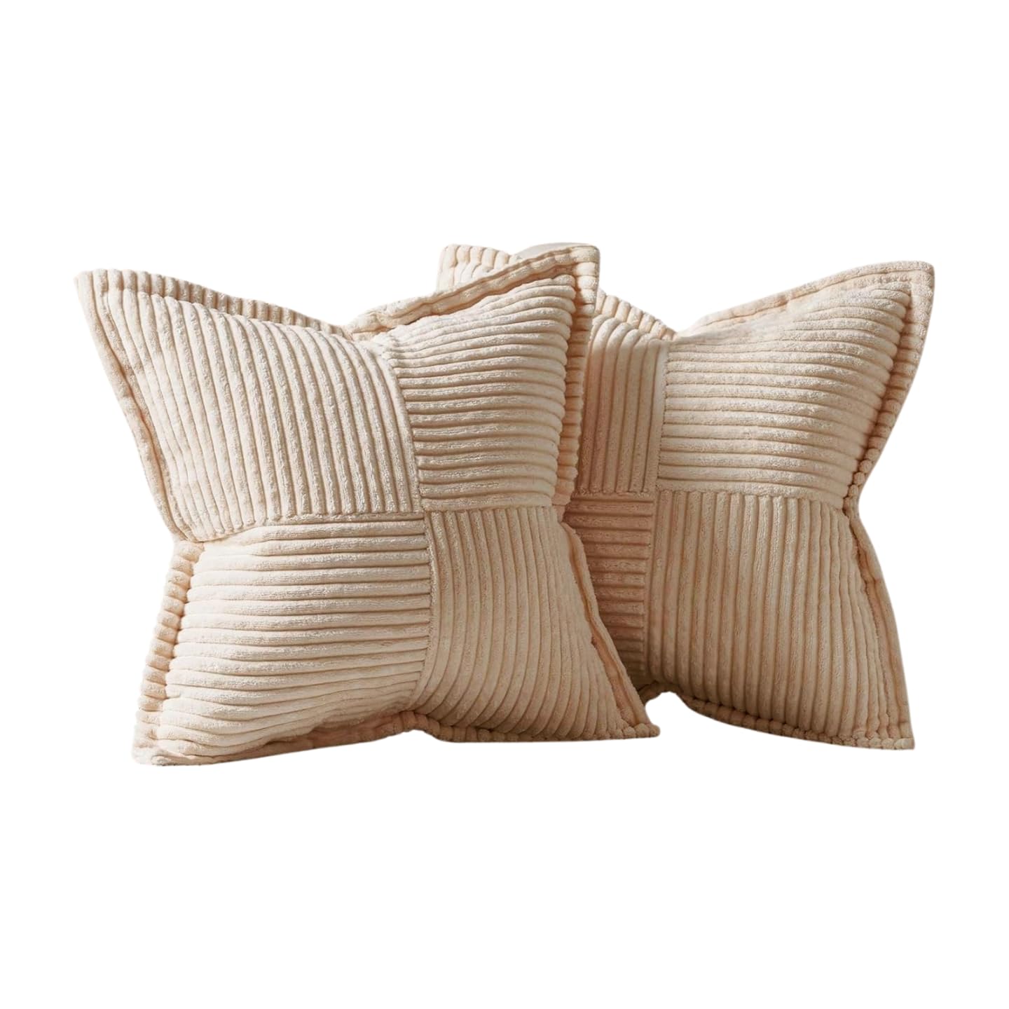 2er Set Kissen-Bezug mit Füllung, Modell Dirk, Flauschig Sofakissen Couchkissen Dekokissen Zierkissen Kopfkissen Kuschelkissen, mit verstecktem Reisverschluss, weich & angenehm, Doppelpack