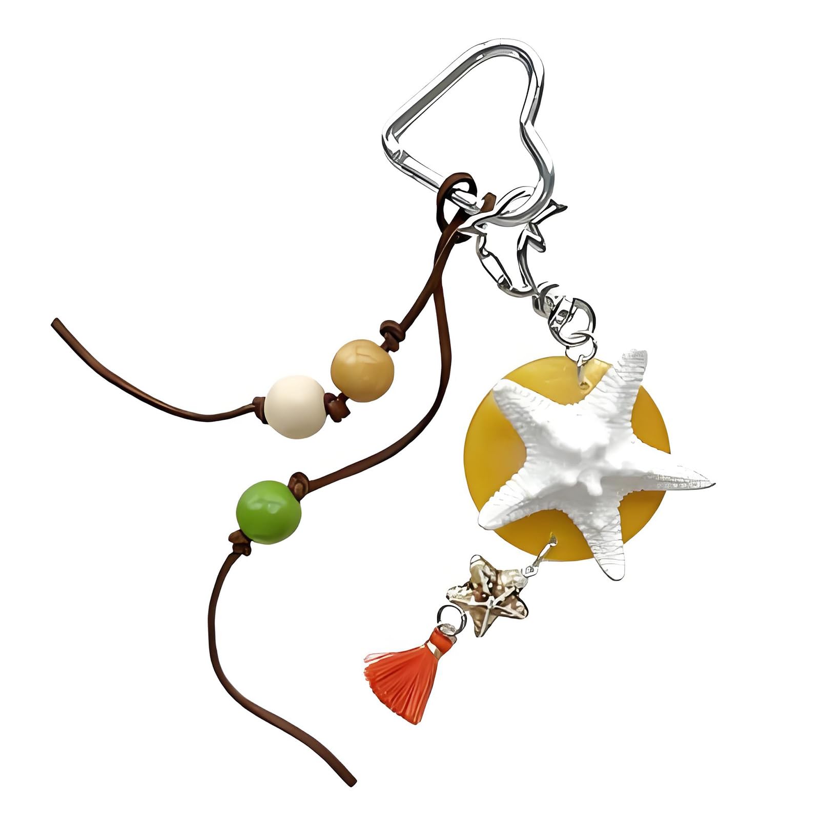 Kalttoy Oceans Theme Seashells Keychain and Purse Decors Practical Resin and Braided Cord Bag Charm Fashion Bag Pendant with Resin and Braided Rope for Charm Travel