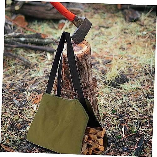 Yardwe 1 Stück Brennholz-Aufbewahrungstasche Tragbarer Kamin Leinen-Tragetaschen Leinen-Tragetasche Brennholzscheit Die Einkaufstasche Segeltuch-Holz-Tragetasche – Bild 4