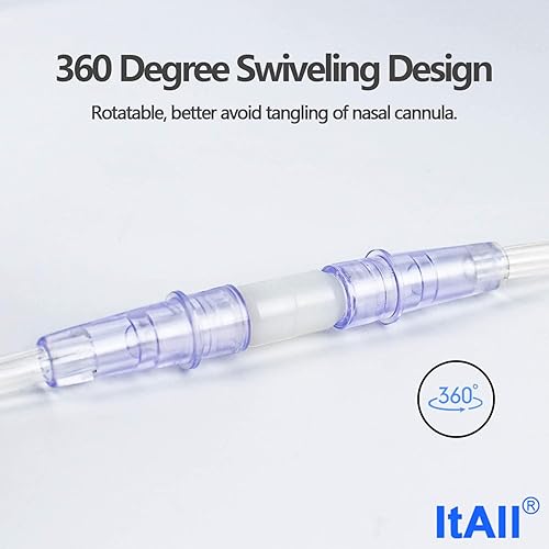 Miniatura 2 de Paquete de 12 conectores giratorios para tubos de oxígeno, evita enredos del tubo