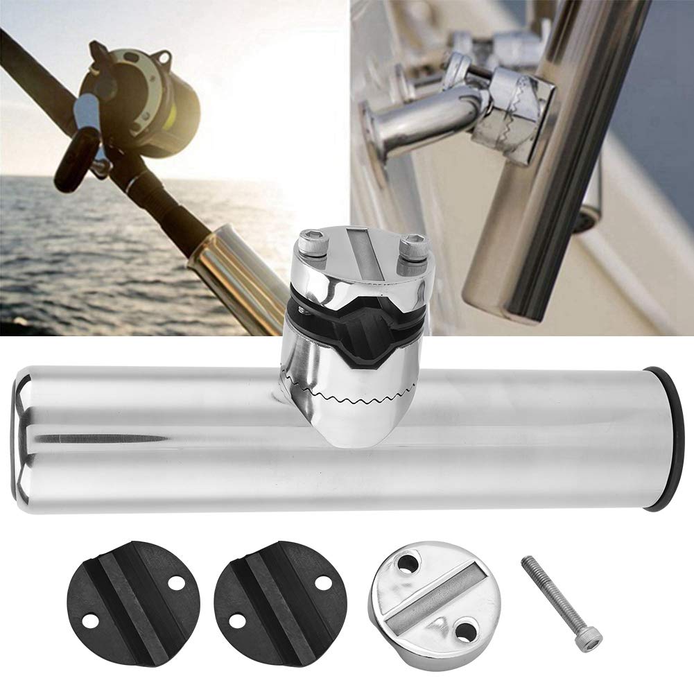Accessorio porta canna da pesca per barche in acciaio inossidabile, rotazione regolabile a 360 °, antiruggine, cuscinetto in gomma, installazione semplice