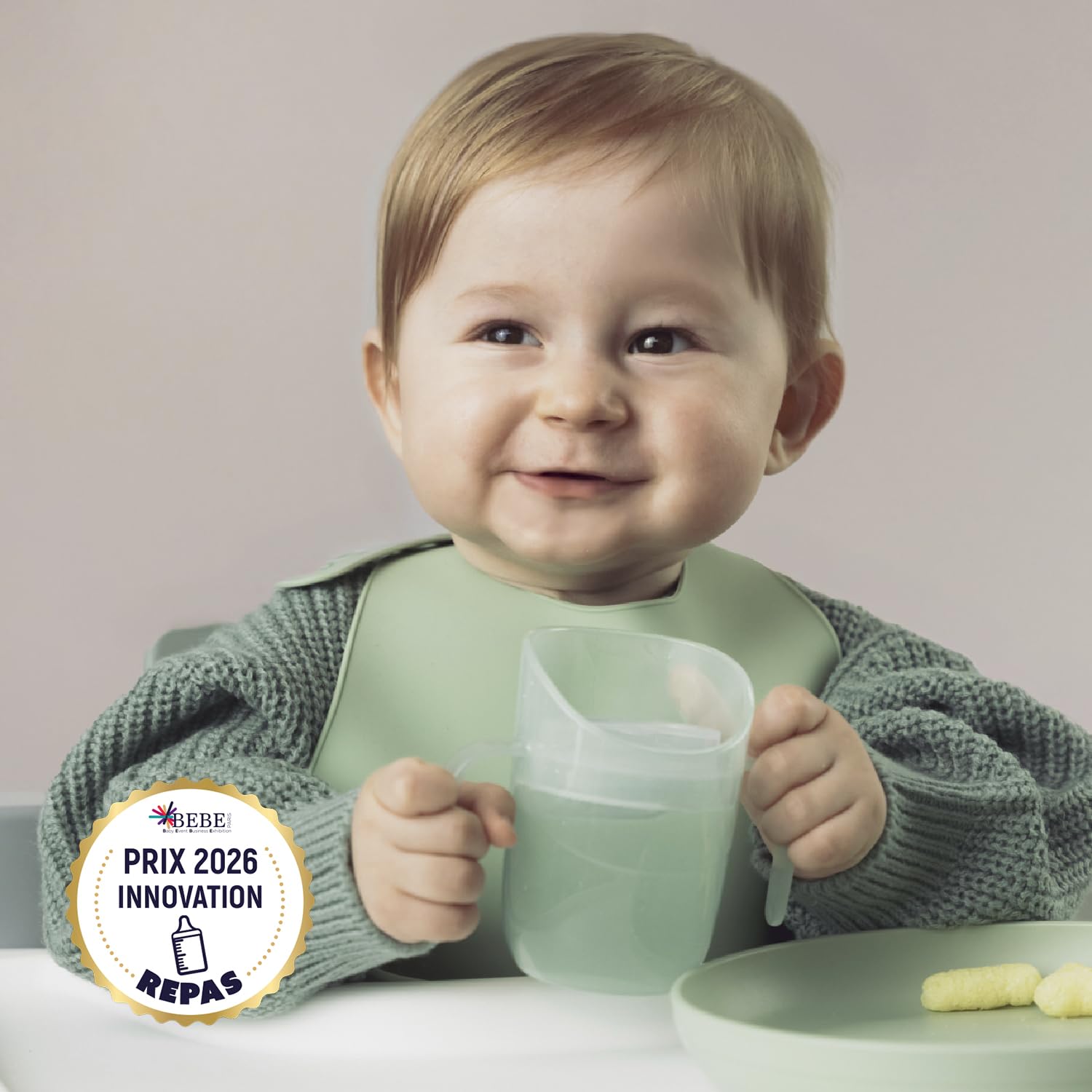 Difrax LOVI Genius Tasse d’Apprentissage Bébé – 150 ml – Débit Lent – Pour Apprendre à Boire – Utilisable dès 6 Mois – Vert