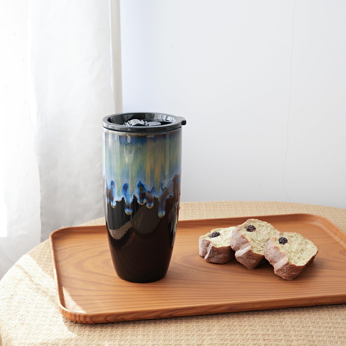 Amazon.com: Bosmarlin Ceramic Travel Coffee Mug with Lid, 21 oz, Portable Coffee  Cup for Car Cup Holder, Microwave and Dishwasher Safe, Reactive Glaze :  Home & Kitchen